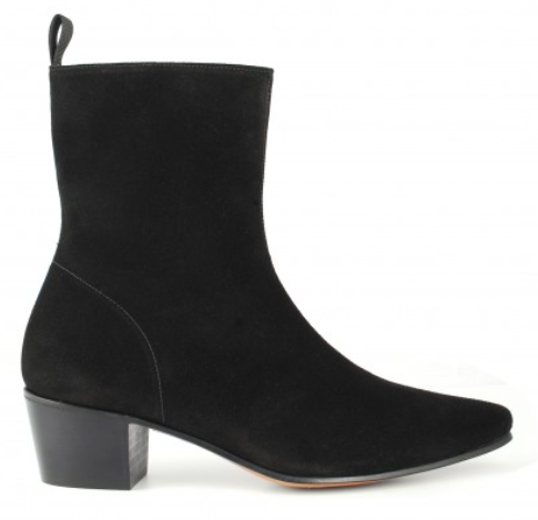 High Zip Boot - Black Suede