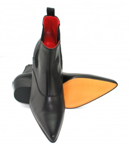 Winklepicker Boot - Black Leather