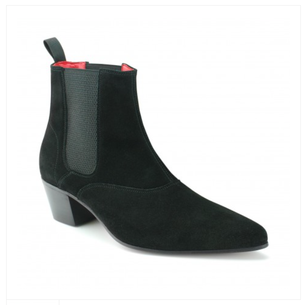 Winklepicker Boot - Black Suede