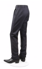 Beatwear Navy Pinstripe Drainpipe Trousers
