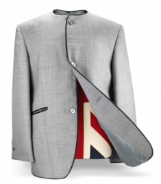 Beatwear Silver Grey Collarless Jacket